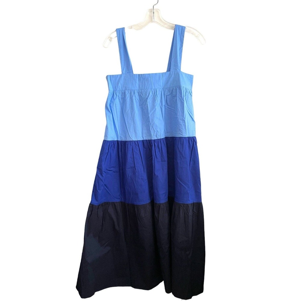NWT Francesca's Ophelia Colorblock Maxi Dress Size XS Blue Tiered Sleeveless